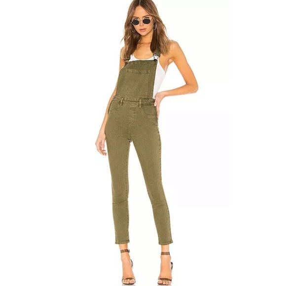Blank NYC Olive Green Skinny Overalls